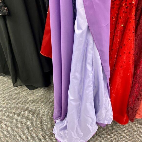Purple Sz. 8 One Shoulder Beaded Long Dress - Picture 8 of 12